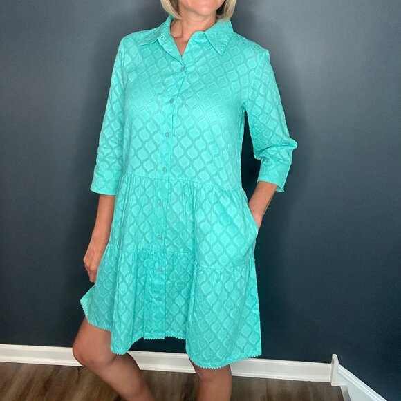 NEW! ModaPosa  Alcee Turquoise Shirt Dress Size XL - Picture 1 of 4